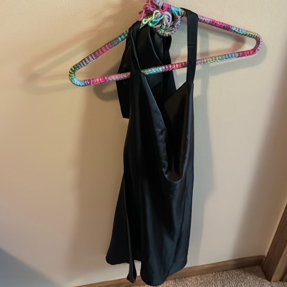 Black neck tie dress